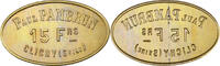 France 15 Francs Épicerie Paul Pambrun, Clichy, Brass -