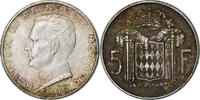 Monaco 5 Francs Rainier III, Silver, Gadoury:MC152. -