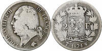 France 2 Francs Louis XVIII, Lille, Silver, Gadoury:513 -