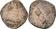 France Double Tournois Henri III, La Rochelle, Copper -