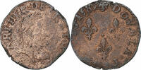France Double Tournois Henri III, Poitiers, Copper -