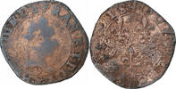 France Double Tournois Henri III, Bourges, Copper, Gadoury:455 -