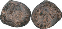 France Double Tournois Henri III, La Rochelle, Copper -