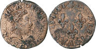 France Double Tournois Henri III, Poitiers, Copper -