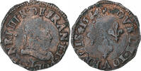 France Double Tournois Henri III, Nantes, Copper, Gadoury:455 -
