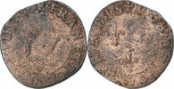 France Double Tournois Henri III, Bourges, Copper, Gadoury:455 -