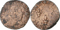 France Double Tournois Henri III, Tours, Copper, Gadoury:455 -