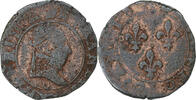 France Double Tournois Henri III, Bourges, Copper, Gadoury:455 -
