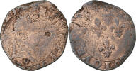France Double Tournois Henri III, Bourges, Copper, Gadoury:455 -