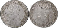 France Écu à la mèche longue Louis XIV, Rennes, Silver -