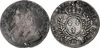 France 1/2 Ecu aux branches d'olivier Louis XV, Strasbourg, Silver -