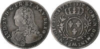 France 1/10 Écu aux branches d'olivier Louis XV, Metz, Silver -
