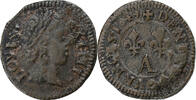 France Denier Tournois Louis XIV, Paris, Copper, Gadoury:70 -