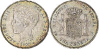 Spain Peseta Alfonso XIII, Madrid, Silver, KM:706 -