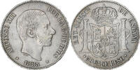 Spain 50 Centimos Philippines, Alfonso XII, Manila, Silver -