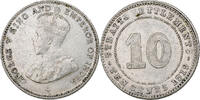 Straits Settlements 10 Cents George V, Bombay, Billon, KM:29a -