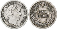 United States Dime Barber, Denver, Silver, KM:113 -