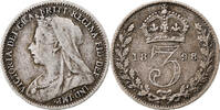United Kingdom 3 Pence Victoria, London, Silver, KM:777 -