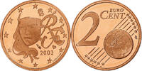 France 2 Euro Cent Proof, Monnaie de Paris, Copper Plated Steel -