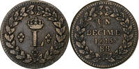 France Décime. Louis XVIII, Strasbourg, Bronze -