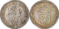 France 1/12 Écu au buste juvénile Louis XIV, Rouen, Silver -