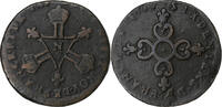 France Six deniers dits dardenne Louis XIV, Montpellier, Copper -