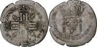 France 15 Deniers Louis XIV, Lyon, reformed, Billon, Gadoury:91 -
