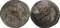 France 15 Deniers Louis XIV, Lyon, countermarked lis, Billon -