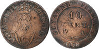 FRENCH GUIANA 10 Centimes French Guiana, Louis XVIII, Paris, Billon, KM:A1 -
