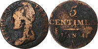 France 5 Centimes Dupré, Paris, Petit module, Bronze -
