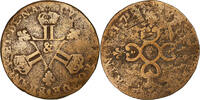 France Six deniers dits dardenne Louis XIV, Aix, Copper -