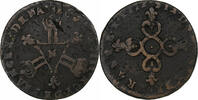 France Six deniers dits dardenne Louis XIV, Montpellier, Copper -