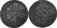 France Six deniers dits dardenne Louis XIV, Montpellier, Copper -