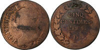 France 5 Centimes Dupré, Lyon, Copper, Gadoury:126, KM:640 -