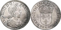 France 1/4 Écu à la mèche courte Louis XIV, Paris, Point, Silver -