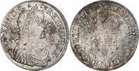 France Écu à la mèche longue Louis XIV, Montpellier, Silver -