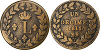 France Decime Louis XVIII, Strasbourg, Bronze, Gadoury:196d -