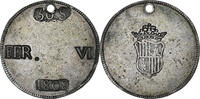 Spain 30 Sous Majorca, Ferdinand VII, Holed, Silver, KM:L7.1 -
