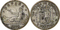 Spain 2 Pesetas Provisional Government, Madrid, Silver -