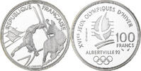 France 100 Francs Albertville - Ski acrobatique, MDP, Proof, Silver -