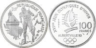 France 100 Francs Albertville - Ski de fond, MDP, Proof, Silver -
