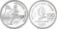 France 100 Francs Albertville - Patinage artistique, MDP, Proof, Silver -