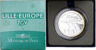 France 10 Euro Lille Europe TGV, Proof, Monnaie de Paris, Silver -