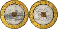 Monaco 20 Francs Rainier III, Monnaie de Paris, BU, Tri-Metallic -
