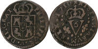 Kingdom of Valencia Seiseno Philip V, Valence, Copper, KM:248 -