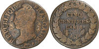 France 5 Centimes Dupré, Metz, Copper, Gadoury:126a, KM:460 -
