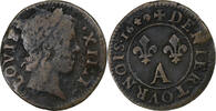 France Denier Tournois Louis XIV, Paris, Copper -