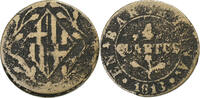 Principality of Catalonia 4 Quartos Barcelona, Cast Copper -