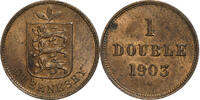 Guernsey Double Heaton, Bronze, KM:10 -