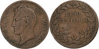 Monaco 5 Centimes Honore V, Copper, Gadoury:MC102 -